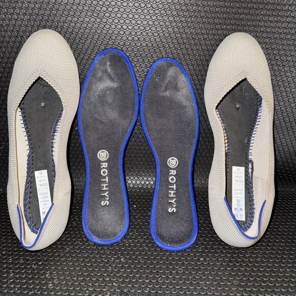 Rothys The Flat Beige Flax Birdseye Round Toe Slip on Shoe Women’s Size 10.5 - Picture 7 of 8